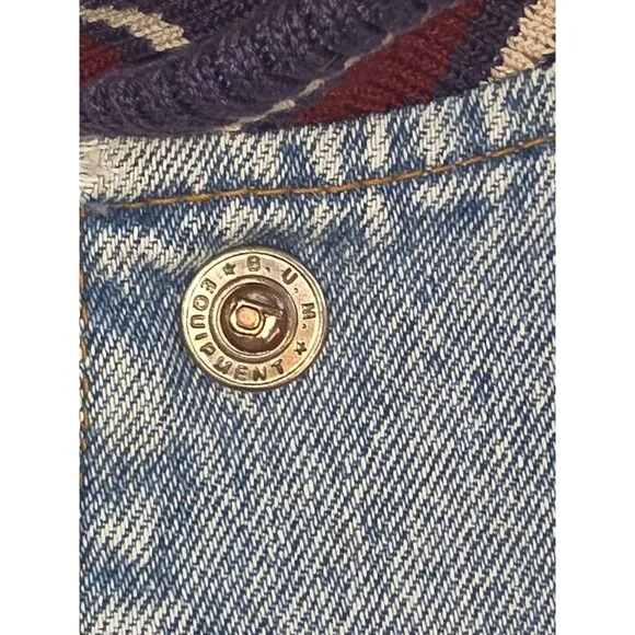 Vintage Bum Equipment Jacket Men's Varsity Bomber Denim Letterman Size L